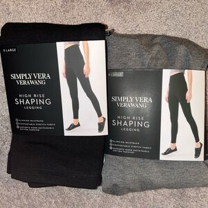 Kohl's Simply Vera Vera Wang Black and Gray Shaping Leggings